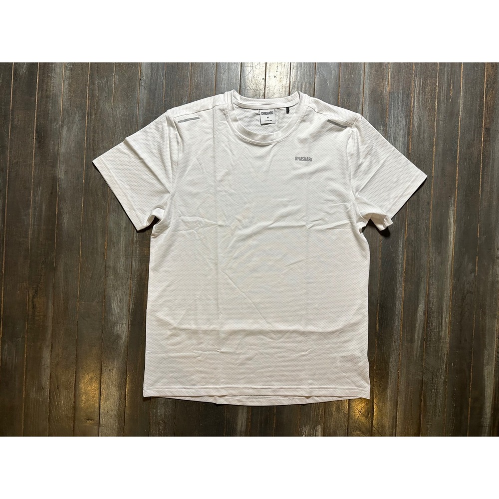 Gymshark Built For More T-Shirt White Slim Fit Mesh Athletic Top - Picture 3 of 6